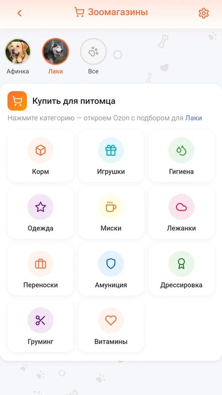 Подбор товаров для питомца в зоомагазине